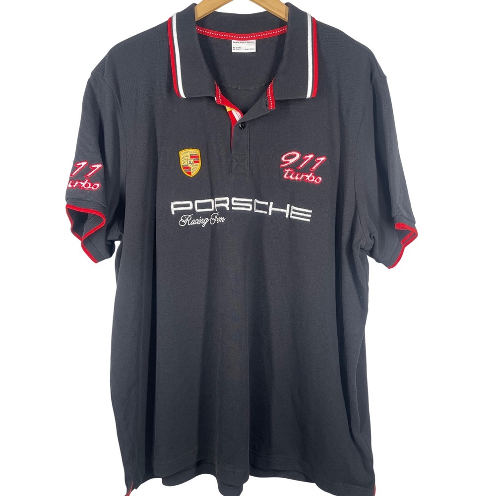 Porsche Drivers Selection 911 Turbo Racing Polo Shirt Mens XXL Black WAP670XXX0G